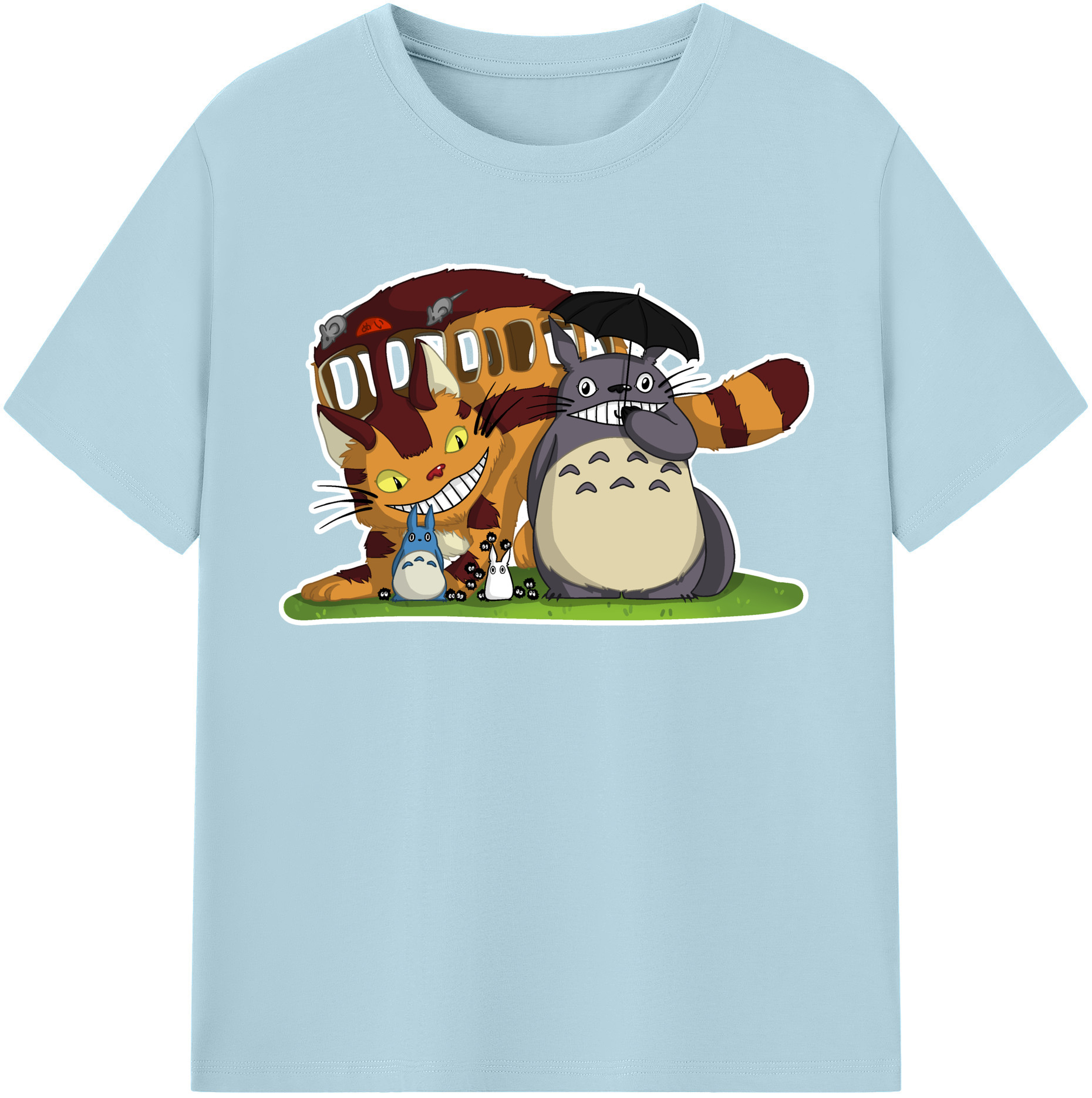 （画像用） となりのトトロ 草壁メイ 草壁サツキ My Neighbor Totoro Satsuki Kusakabe Mei Kusakabe 綿100％半袖Tシャツ（フロントプリント）